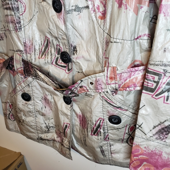 Click collection vintage rain coat abstract graffiti print - Picture 4 of 6